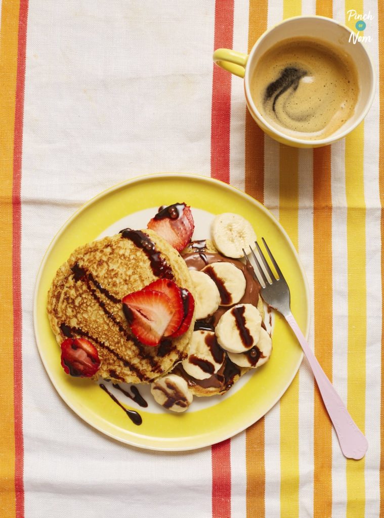 Banana and Chocolate Pancakes - Pinch of Nom Slimming Recipes