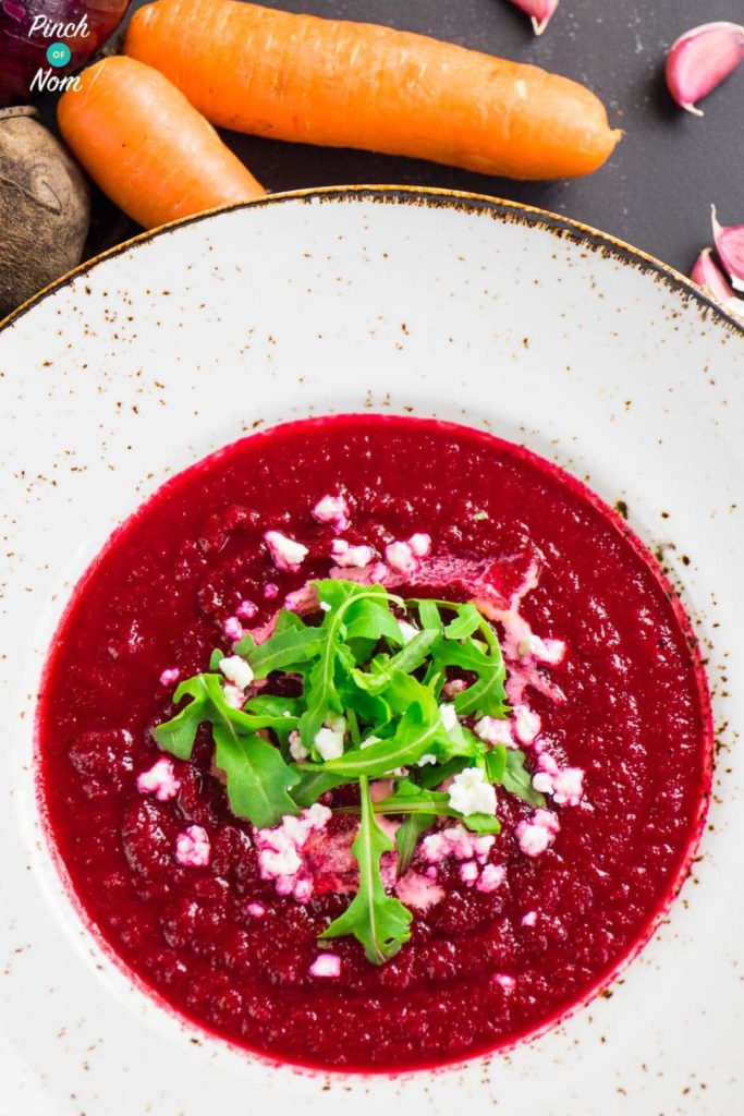 roasted garlic and beetroot soup