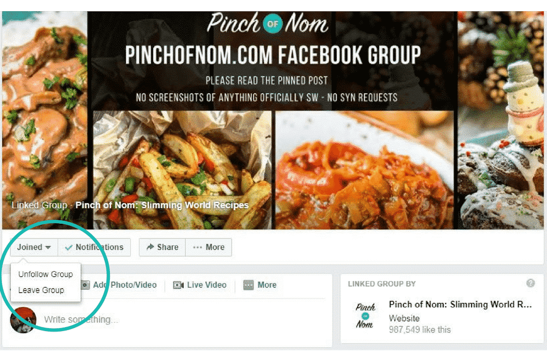 Using the Pinch of Nom Facebook Group | Slimming World