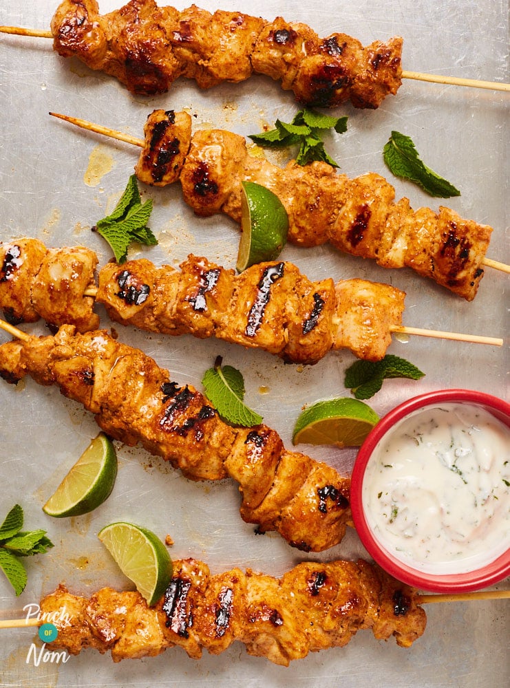 Chicken Tandoori Kebabs - Pinch of Nom Slimming Recipes