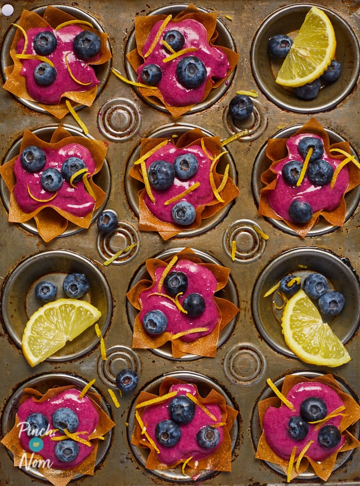 Lemon and Blueberry Tarts - Pinch of Nom Slimming Recipes