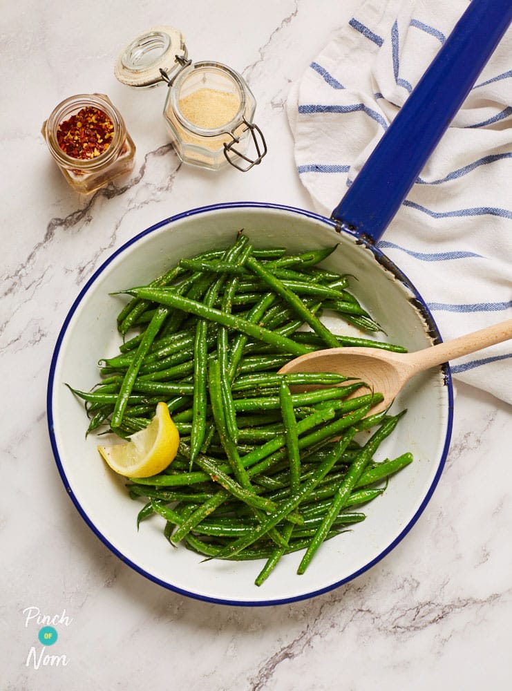Garlic Green Beans - Pinch of Nom Slimming Recipes