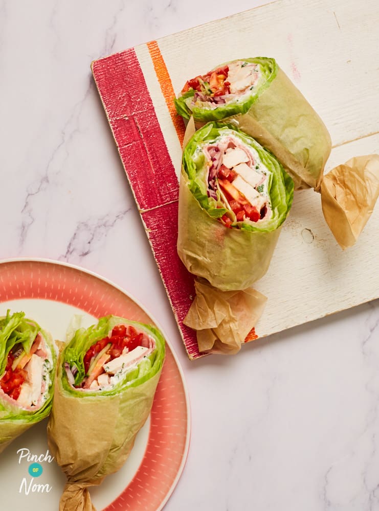 Low Carb Chicken Wraps - Pinch of Nom Slimming Recipes