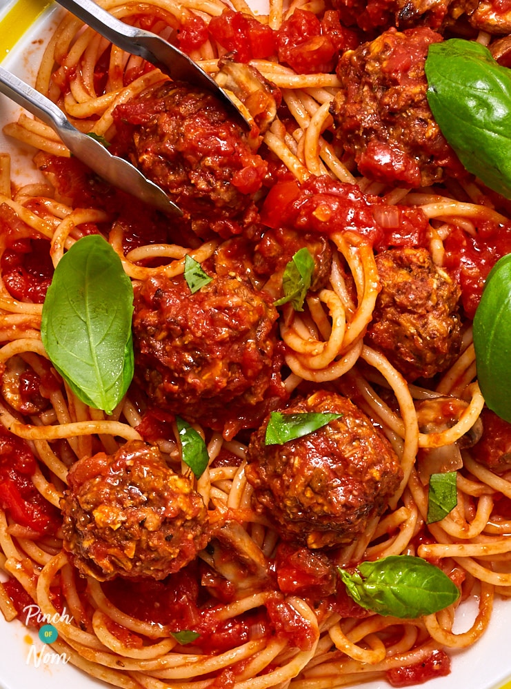 Vegan Spaghetti and Meatballs - Pinch of Nom Slimming Recipes