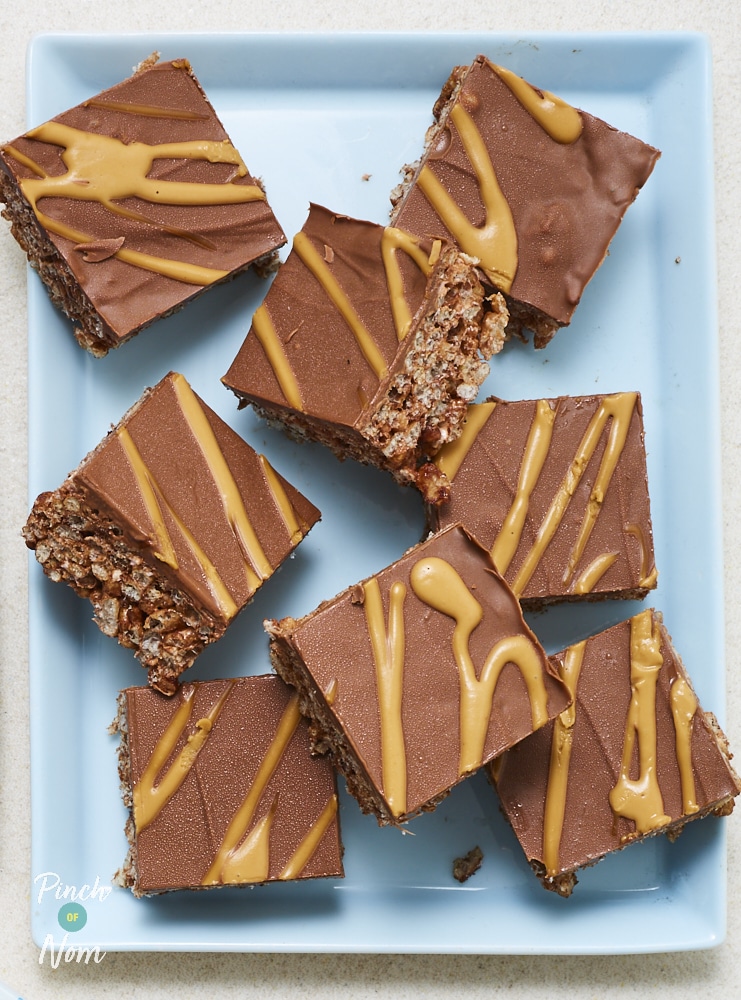 Chocolate Peanut Butter Bars - Pinch of Nom Slimming Recipes