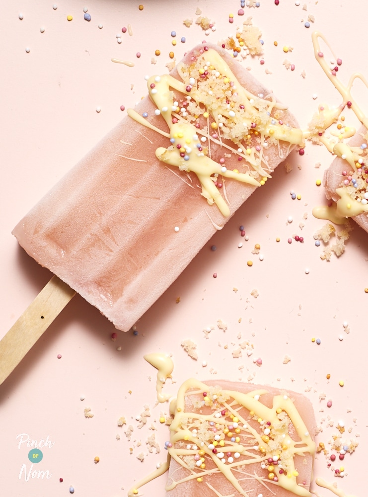 Birthday Cake Ice Pops - Pinch of Nom Slimming Recipes