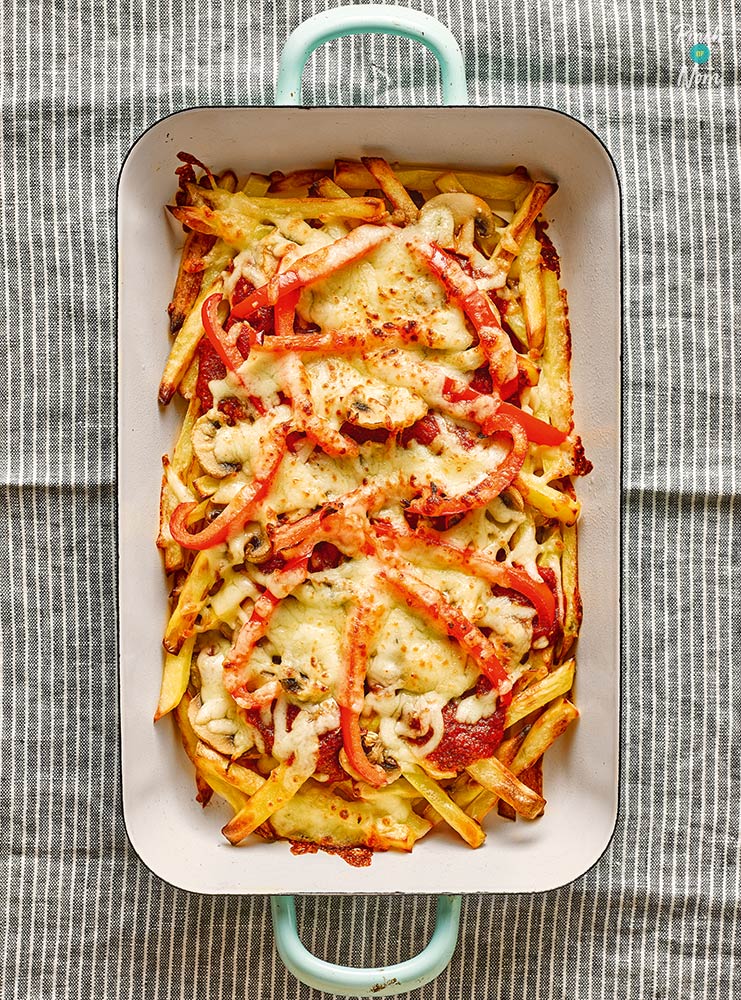 Pizza-Loaded Fries - Pinch of Nom Slimming Recipes