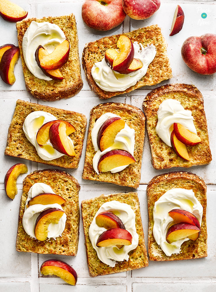 Peaches and Cream French Toast - Pinch of Nom Slimming Recipes