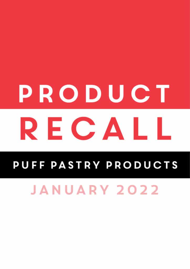 Product Recall - Puff Pastry Products - Pinch of Nom Slimming Recipes
