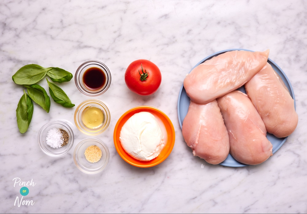 Caprese Baked Chicken - Pinch of Nom Slimming Recipes