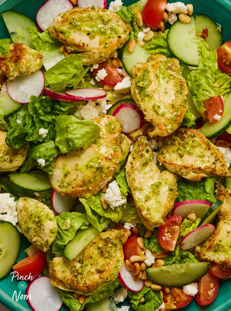 Chicken Pesto Salad - Pinch of Nom Slimming Recipes
