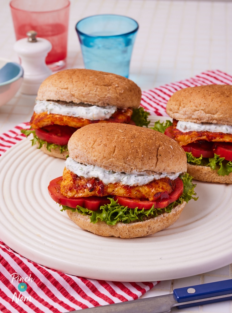 Spiced Halloumi Burgers - Pinch of Nom Slimming Recipes
