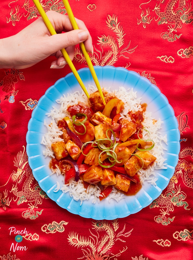 Sweet and Sour Halloumi - Pinch of Nom Slimming Recipes