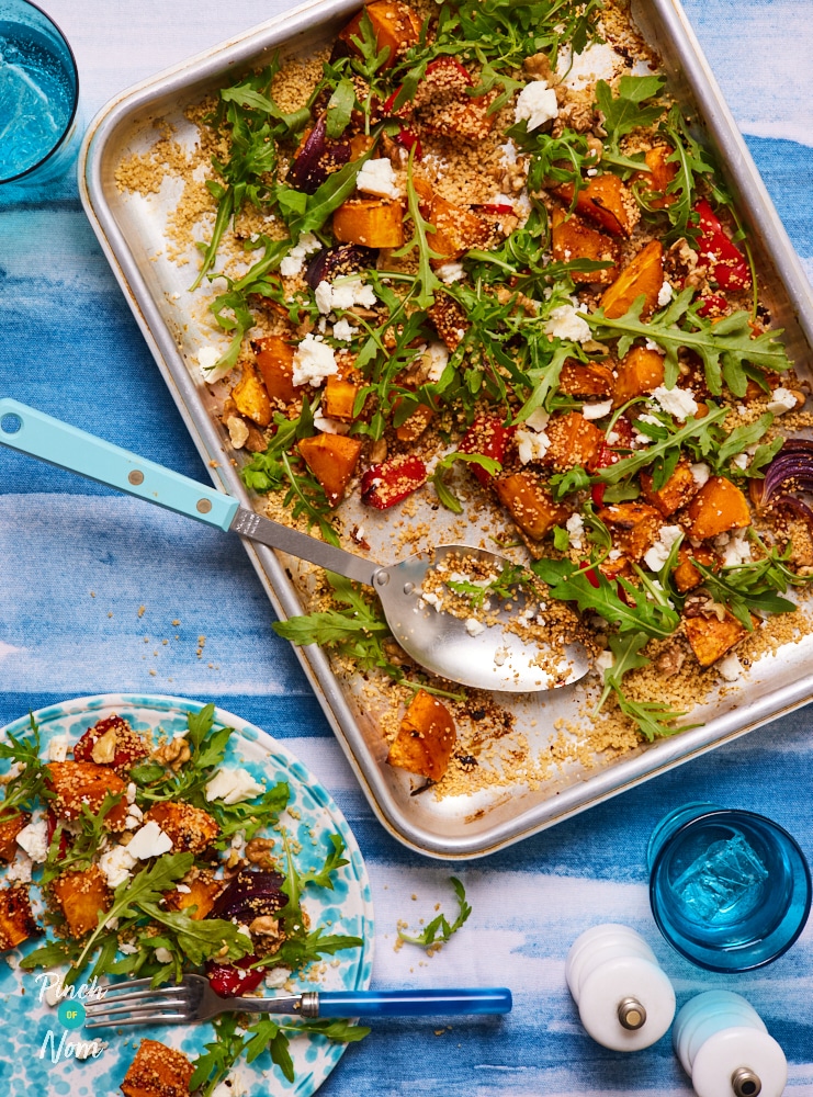 Roasted Vegetable and Feta Couscous - Pinch of Nom Slimming Recipes